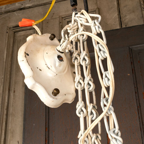 #42068 Vintage Cast Aluminum 5 Light Chandelier image 5