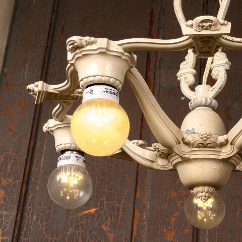 #42068 Vintage Cast Aluminum 5 Light Chandelier image 6