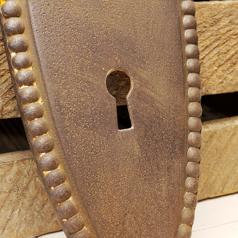 #42162 Antique Beaded Oval Doorknob Backplate image 6