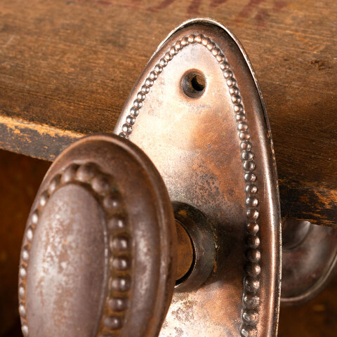 #42221 Salvaged Antique Oval Door Hardware Set image 2