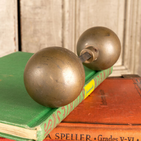 #42396 Antique Solid Brass Sphere Doorknobs image 4