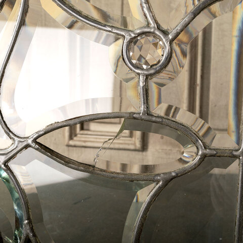 #42505 52x80 Salvaged Antique Ornate Leaded Glass Doors image 8