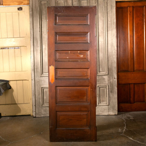 #42643 30x84 Salvaged 6 Panel Pine Swing Door image 5