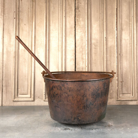 #42647 Antique Apple Butter Kettle & Wood Paddle image 6