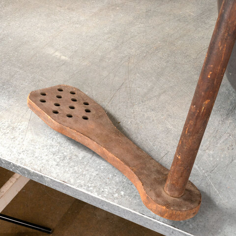 #42647 Antique Apple Butter Kettle & Wood Paddle image 4