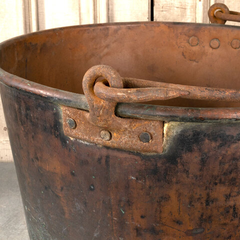 #42647 Antique Apple Butter Kettle & Wood Paddle image 3