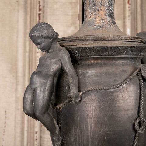 #42743 Antique Metal & Wood Figural Lamp Base image 3