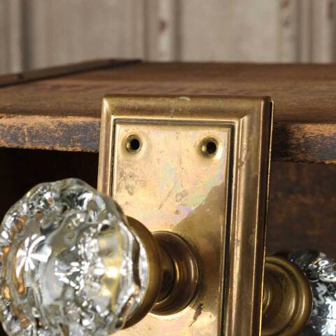 #42749 Antique Brass & Glass Door Hardware Set image 7