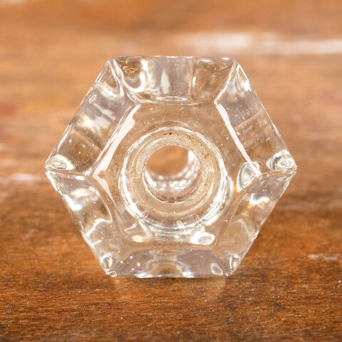 #42853 Vintage Clear Glass Hexagonal Furniture Knob image 2
