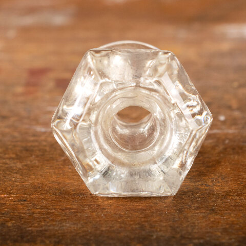 #42858 Vintage Clear Glass Hexagonal Furniture Knob image 2