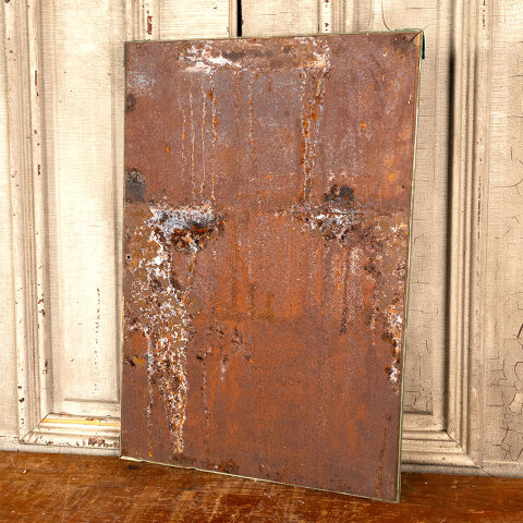 #42899 Vintage Beveled Glass Mirror in Metal Frame image 6