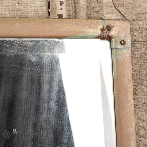 #42901 Vintage Beveled Glass Mirror in Metal Frame image 2