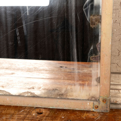 #42901 Vintage Beveled Glass Mirror in Metal Frame image 3