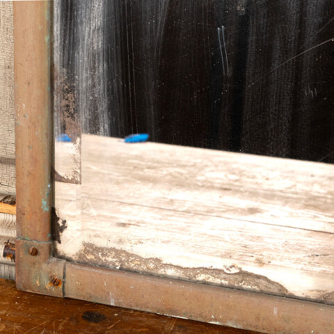 #42901 Vintage Beveled Glass Mirror in Metal Frame image 4