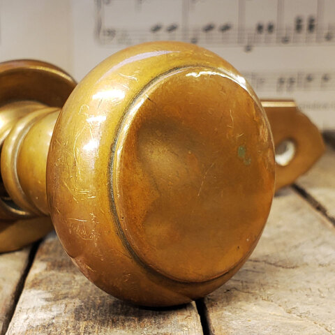 #42973 Antique Brass Art Deco Closet Hardware Set image 6