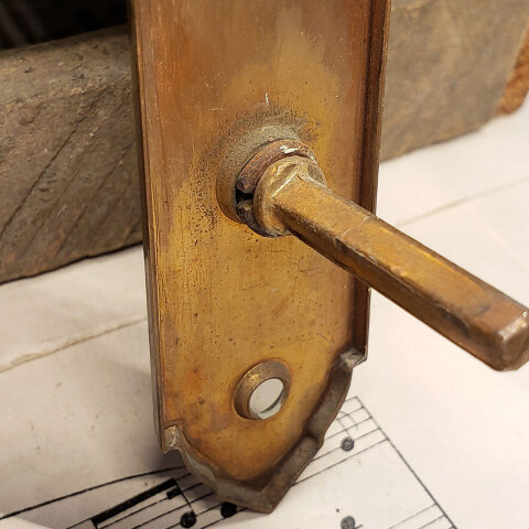 #42974 Antique Brass Art Deco Door Hardware Set image 3