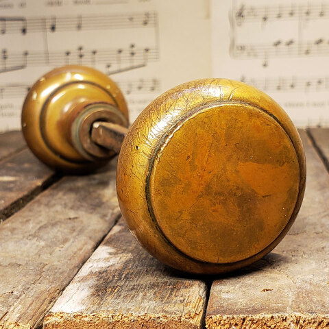 #42974 Antique Brass Art Deco Door Hardware Set image 5