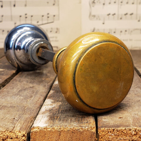 #42978 Antique Brass Art Deco Door Hardware Set image 4