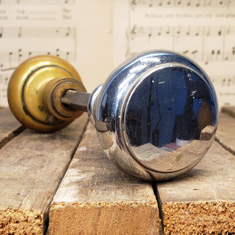 #42978 Antique Brass Art Deco Door Hardware Set image 5