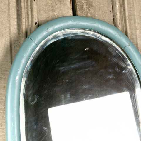 #42991 Antique Oval Wood Framed Beveled Mirror image 2