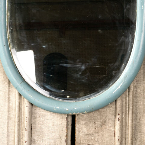 #42991 Antique Oval Wood Framed Beveled Mirror image 3