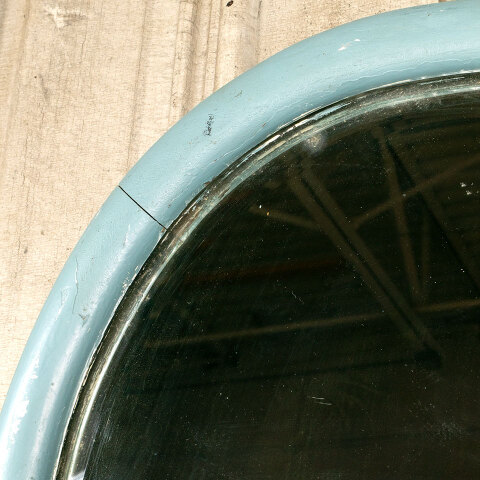 #42991 Antique Oval Wood Framed Beveled Mirror image 4