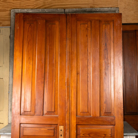 #42996 55x94 Salvaged 5 Panel Interior Pine Doors image 2