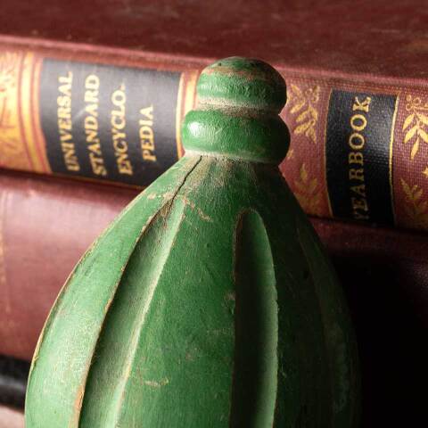 #43006 Vintage Painted Turned Wood Finial image 5