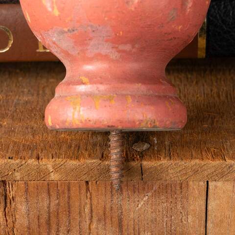 #43006 Vintage Painted Turned Wood Finial image 7