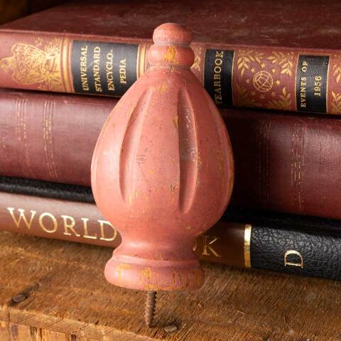 #43006 Vintage Painted Turned Wood Finial image 3