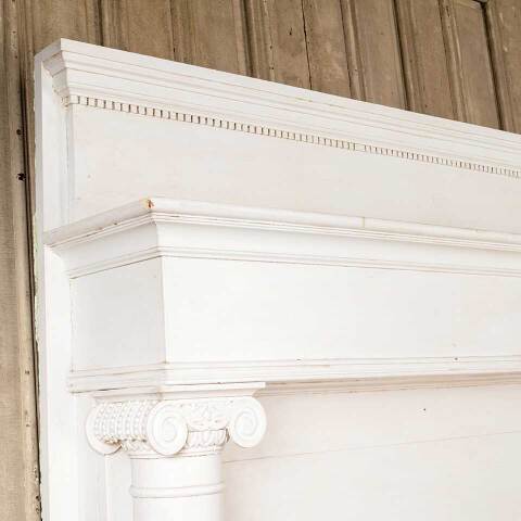 #43081 60x80 Antique Painted Oak Fireplace Mantel image 2