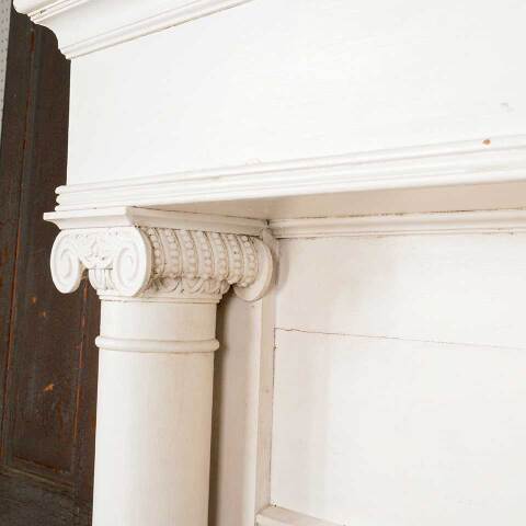 #43081 60x80 Antique Painted Oak Fireplace Mantel image 6