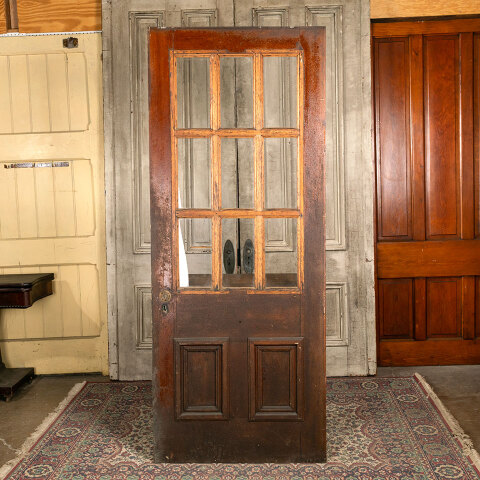 #43082 34x84 Salvaged Antique 9 Lite Entry Door image 5