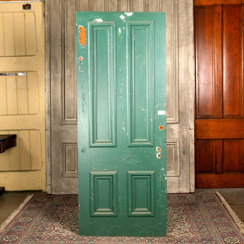 #43099 32x80 Salvaged Antique 4 Panel Interior Door image 4