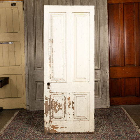 #43105 32x82 Salvaged Antique 4 Panel Interior Door image 5