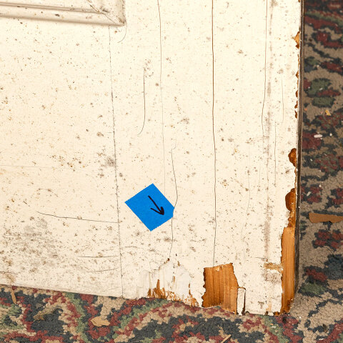 #43106 30x76 Salvaged Antique 4 Panel Interior Door image 8