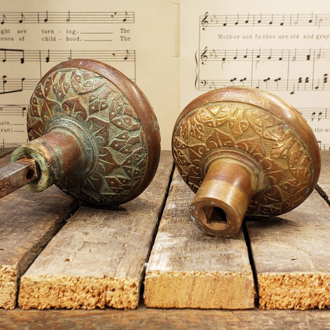 #43121 Antique Russel Erwin Entry Doorknob Set image 5