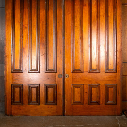#43134 92x106 Antique 6 Panel Wood Pocket Doors image 7