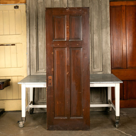 #43180 30x83 Salvaged Antique 4 Panel Interior Door image 4