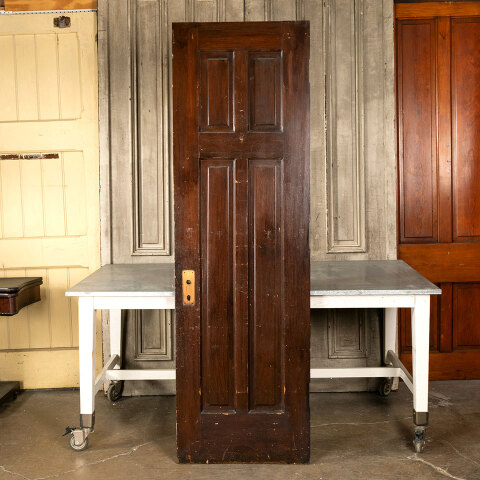 #43182 26x84 Salvaged Antique 4 Panel Interior Door image 4