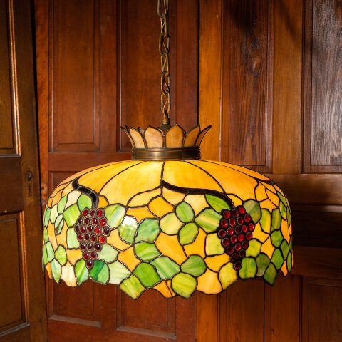 #43332 Salvaged Antique Stained Glass Chandelier image 6