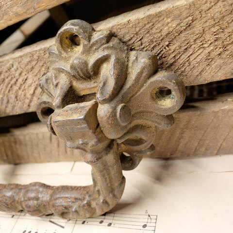 #43353 Large Antique Cast Iron Handle Pull image 2
