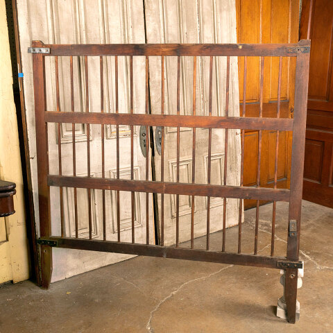 #43373 Antique Oak Elevator Pull Down Gate Door image 4