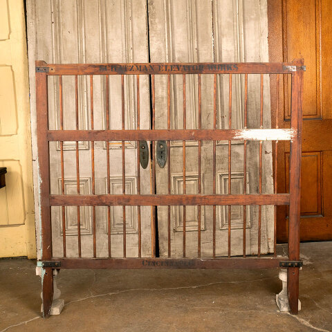 #43373 Antique Oak Elevator Pull Down Gate Door image 6