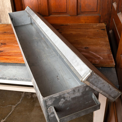 #43424 Long Galvanized Metal Container with Lid image 6