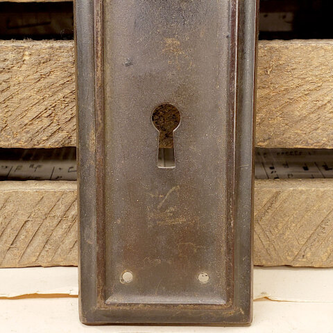 #43524 Antique Metal Interior Doorknob Backplate image 3