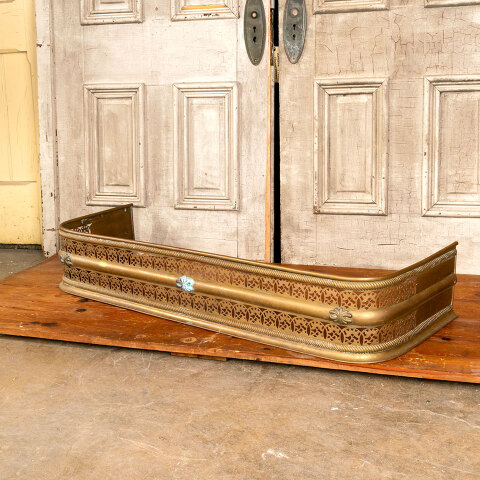 #43587 Antique Brass Fireplace Fender image 4