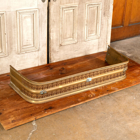 #43587 Antique Brass Fireplace Fender image 5