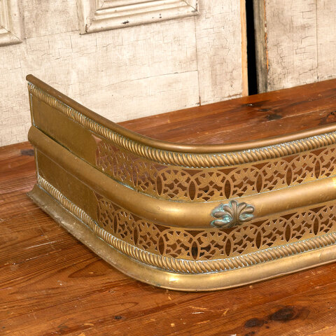 #43587 Antique Brass Fireplace Fender image 6