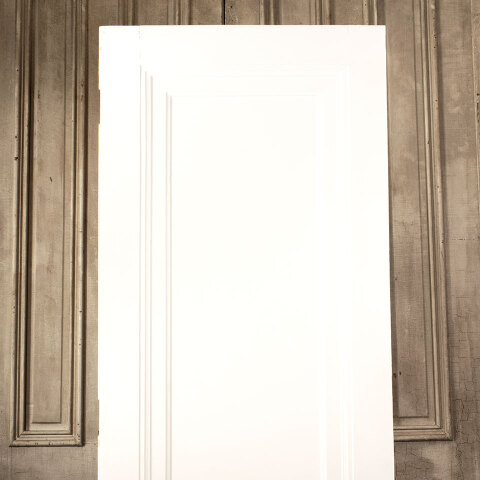 #43697 30x83 Salvaged Antique 1 Panel Interior Door image 2